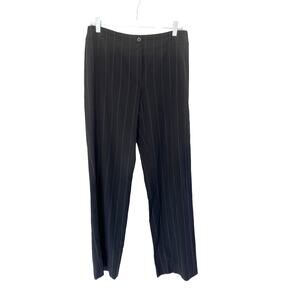 Armani Collezioni Black Striped Wool Blend‎ Career Office Dress Pants Size 6